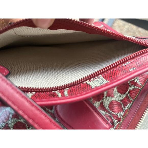 Coach Taxi Signature Red Coated Canvas Top Handles Tote With Matching Wallet - Picture 8 of 12